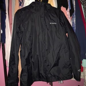 Columbia rain jacket, with hood.